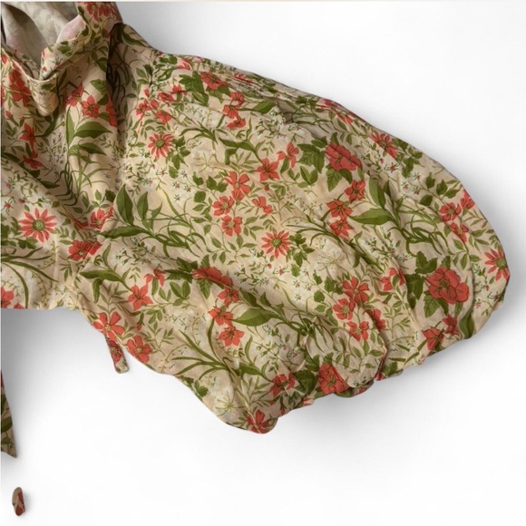 Green Notched Collar Puff Sleeve Mini Dress - Picture 5 of 5